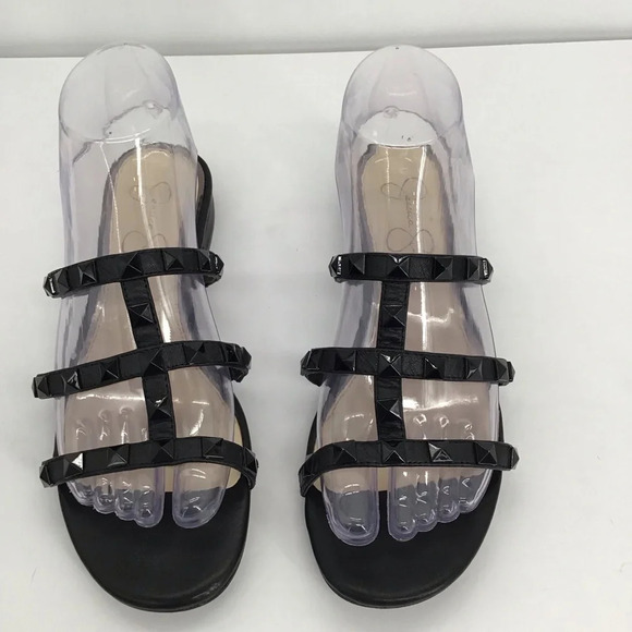 Jessica Simpson CAIRA Flat Studded Slip-In Slide Sandal Black Modern Size 7.5 - Picture 4 of 9